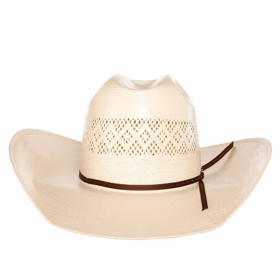 Hats * | American Hats Fancy Vent Ivory 4 1/4In. Brim Chocolate Cord Straw Hat