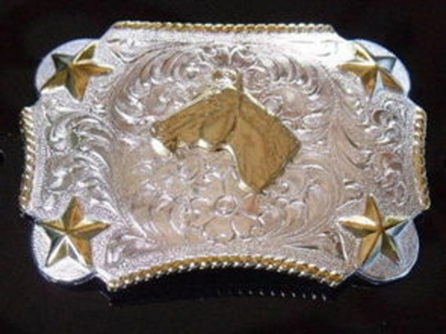 Youth * | Nocona Kid'S G/S Horse Head Western Belt Buckle