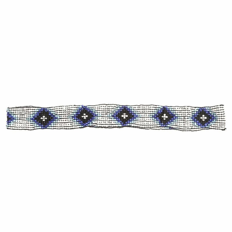 Hats * | Austin Accent, Inc. Austin Accent Inc. 7/8In. Beaded Stretch Diamond Blue/White Hat Band