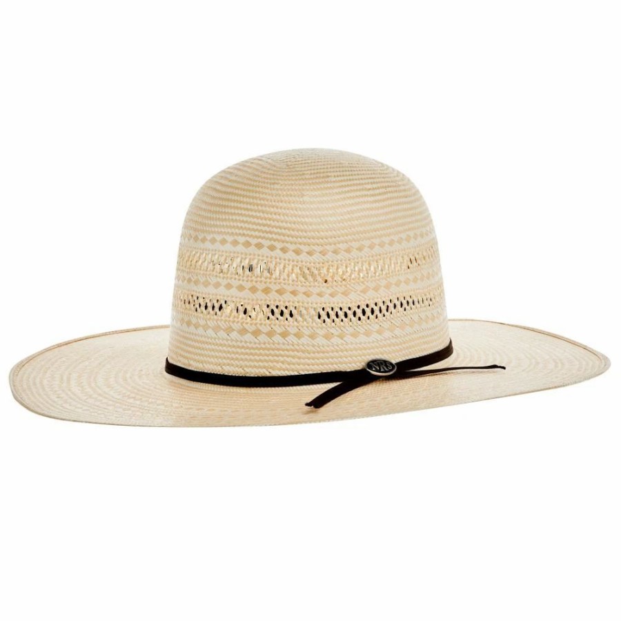 Hats * | Mf Western Products Nrs 20X Two Tone Double Row Vent 4 1/2 Inch Brim Open Crown Straw Cowboy Hat