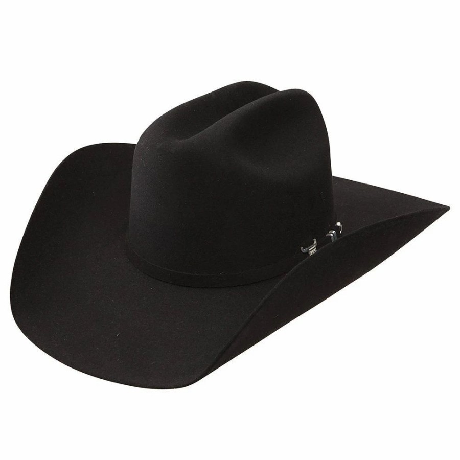 Hats * | Resistol 6X Black Ustrc Pre-Creased Felt Cowboy Hat