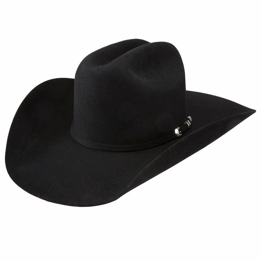 Hats * | Resistol 40X Arena Black 4 /4In. Brim Open Crown Felt Cowboy Hat