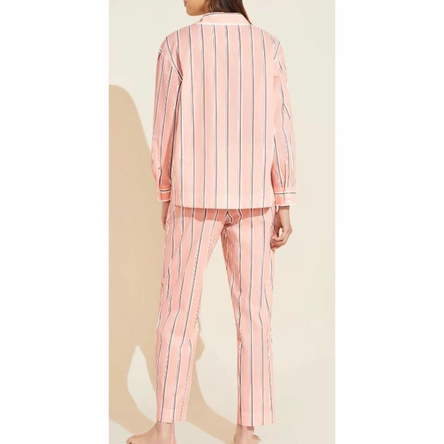 Sleepwear * | Eberjey Organic Sandwashed Cotton Set Rose Cloud Stripe