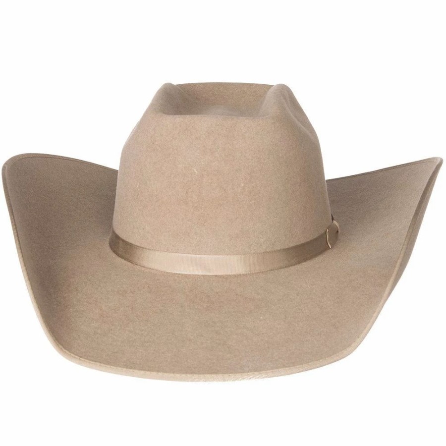 Hats * | Rodeo King 7X Ash/Natural Bound Edge Open Crown 4-1/2In. Brim Natural Band Felt Cowboy Hat