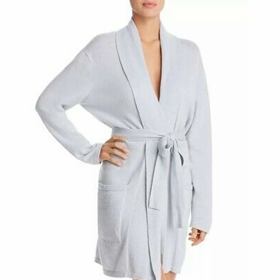 Sleepwear * | Chris Arlotta Enterprises Cae Cashmere Short Robe Dawn Blue