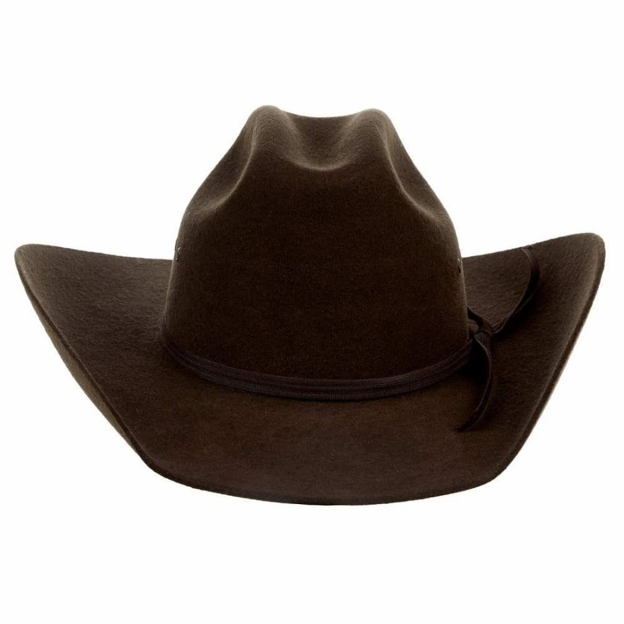 Hats * | Mf Western Products M&F Twister Chocolate Youth Felt Hat Precreased