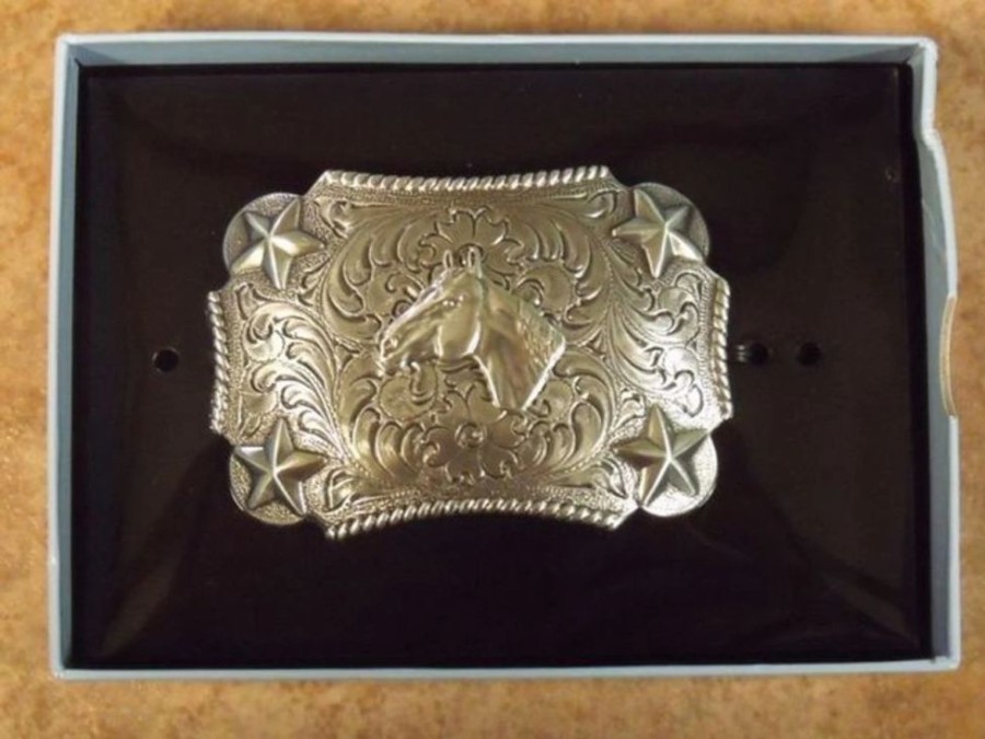 Youth * | Nocona Kid'S Horsehead Western Belt Buckle