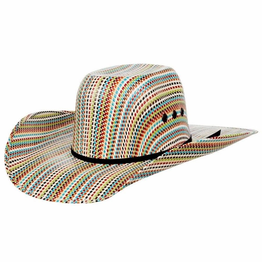 Hats * | Mf Western Products M+F Kids Multi Colored Straw Cowboy Hat