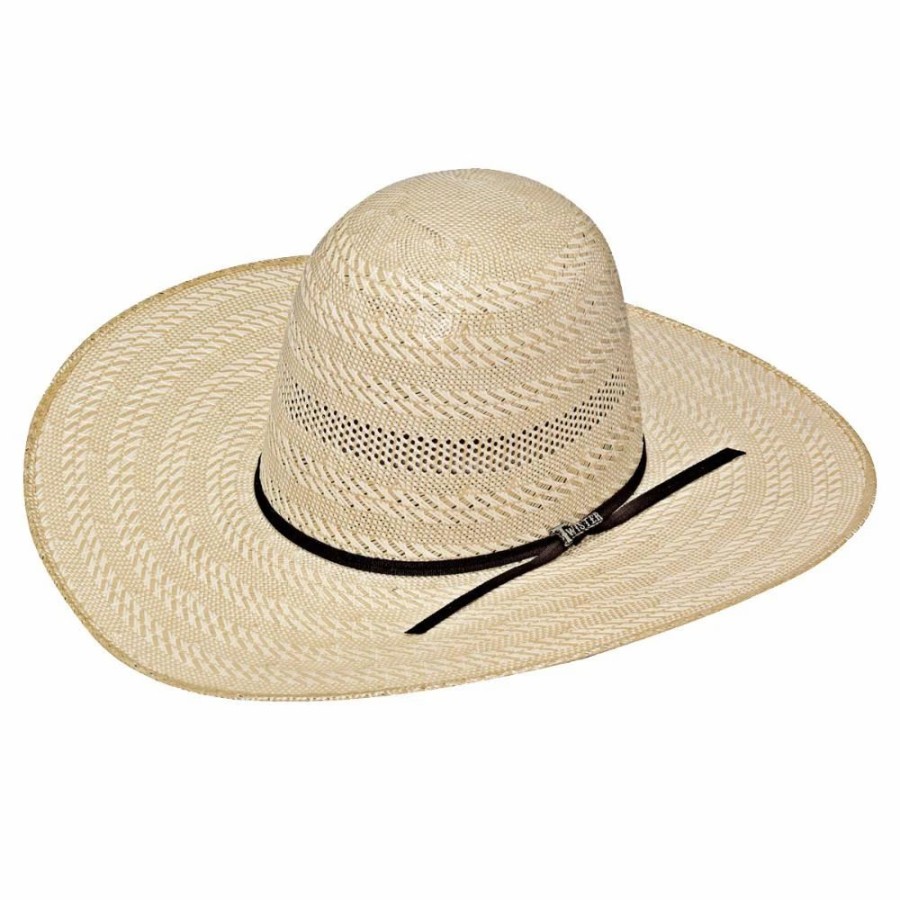 Hats * | Mf Western Products Nrs 20X Two Tone With Single Row Vent 4 1/4 Inch Brim Open Crown Straw Cowboy Hat