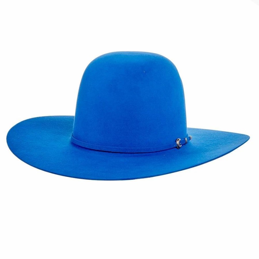 Hats * | Rodeo King 7X Cobalt Blue 4In. Brim Open Crown Felt Cowboy Hat