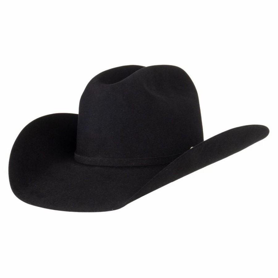 Hats * | American Hats 7X Black Rancher Crease 4 1/4In. Brim Felt Cowboy Hat