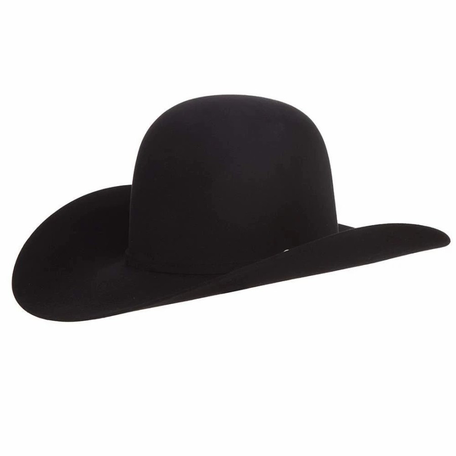 Hats * | American Hats Ahc 7X Black Self Band 4 1/4In. Brim Round Oval Open Crown Felt Cowboy Hat