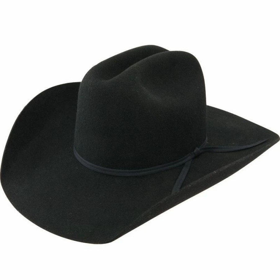 Hats * | Resistol Youth Crossroads Jr. Black Felt Cowboy Hat 4In Brim