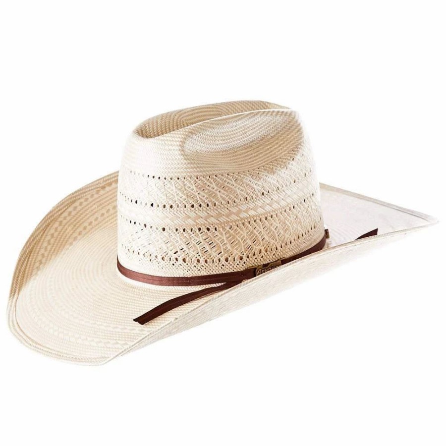 Hats * | American Hats Ahc Tc8910 2 Cord Chocolate Band 4 1/4In. Brim Open Crown Straw Cowboy Hat