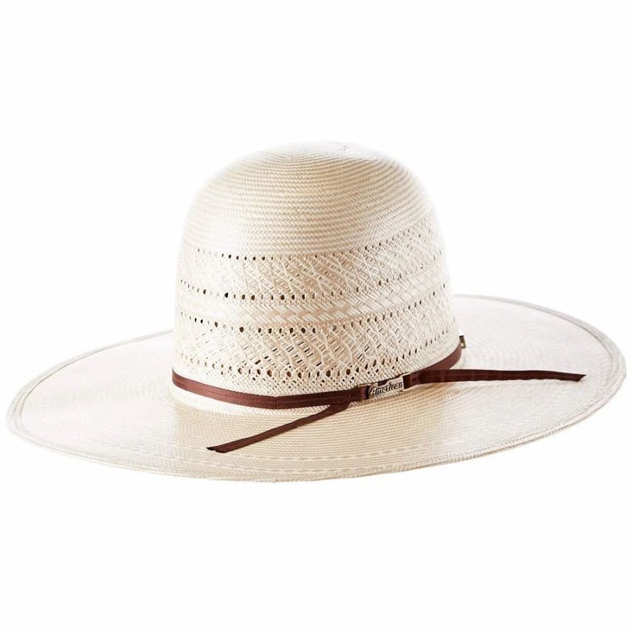 Hats * | American Hats Ahc Tc8910 2 Cord Chocolate Band 4 1/4In. Brim Open Crown Straw Cowboy Hat