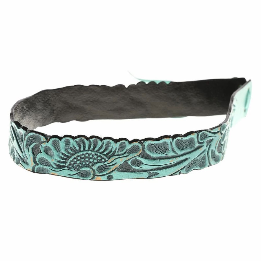 Hats * | Austin Accent, Inc. Austin Accent Inc. 1 /8In. Turquoise Leather Floral W/Tie Hat Band