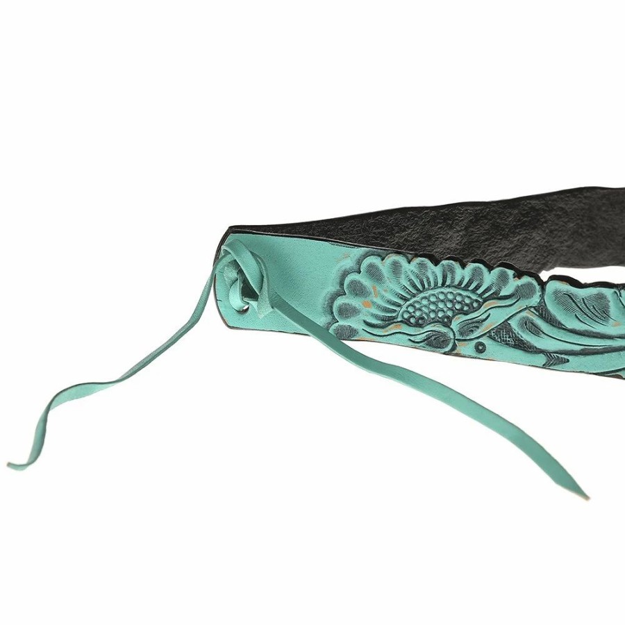 Hats * | Austin Accent, Inc. Austin Accent Inc. 1 /8In. Turquoise Leather Floral W/Tie Hat Band