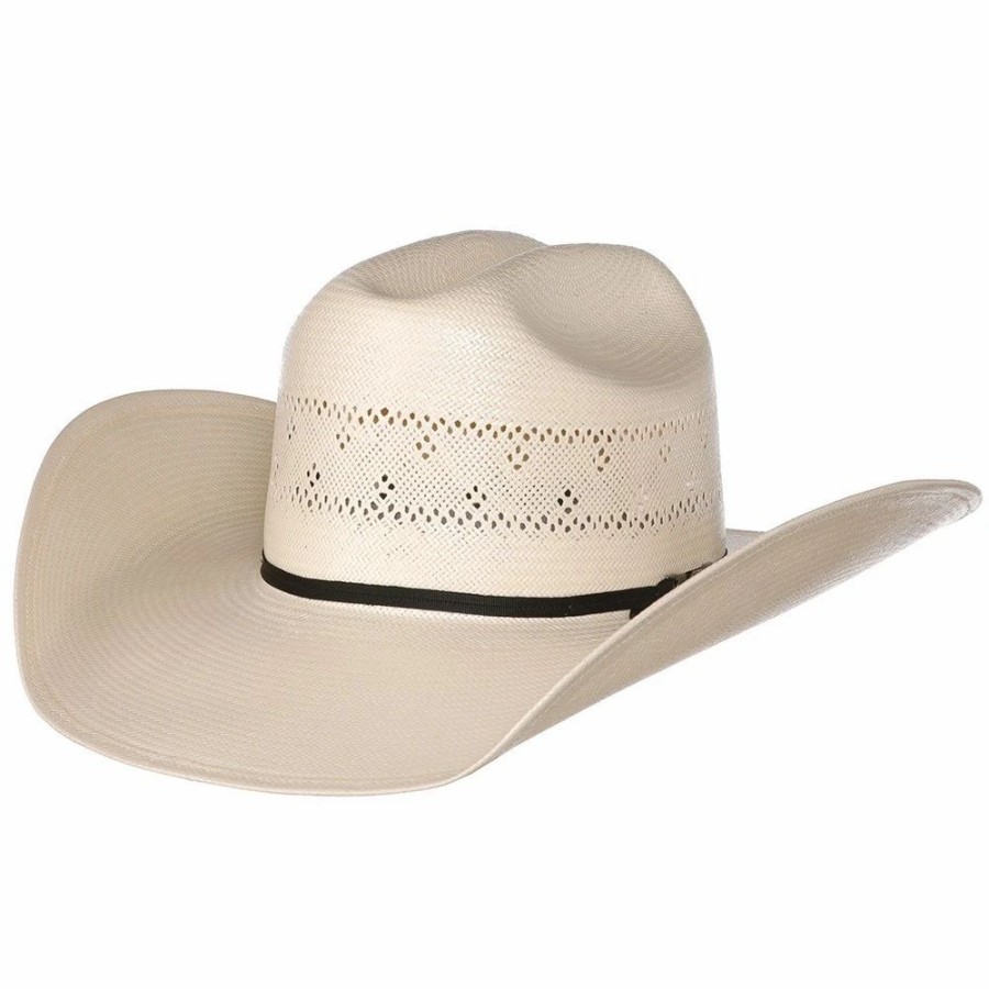 Hats * | American Hats American Hat Co Fancy Vent Ivory Rancher Crease Straw Cowboy Hat