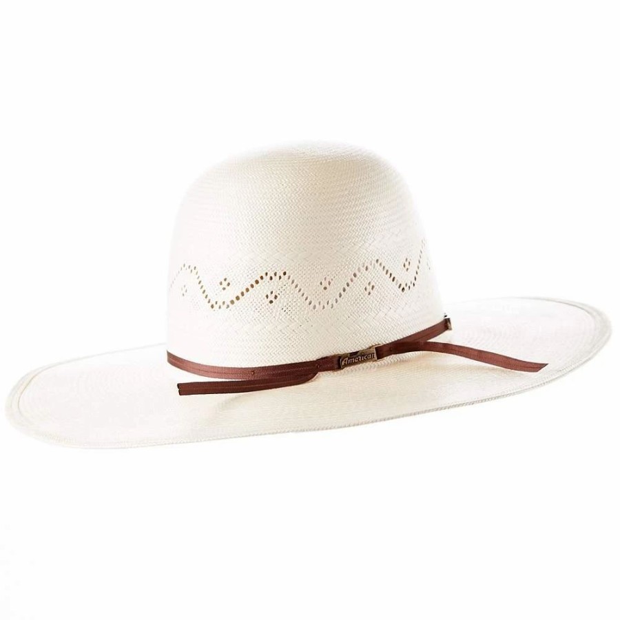 Hats * | American Hats Ahc 7420 2 Cord Chocolate Band 4 1/2In. Brim Open Crown Straw Cowboy Hat