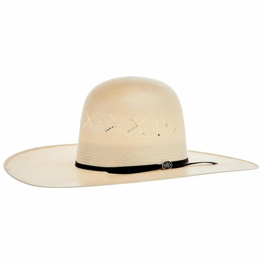 Hats * | Mf Western Products Nrs 20X Fancy Vent Ivory Shantung 5 Inch Brim Open Crown Straw Cowboy Hat