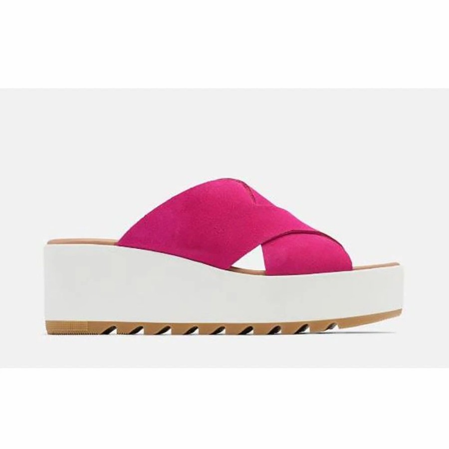 Footwear * | Sorel Cameron Flatform Mule Fuchsia Fizz