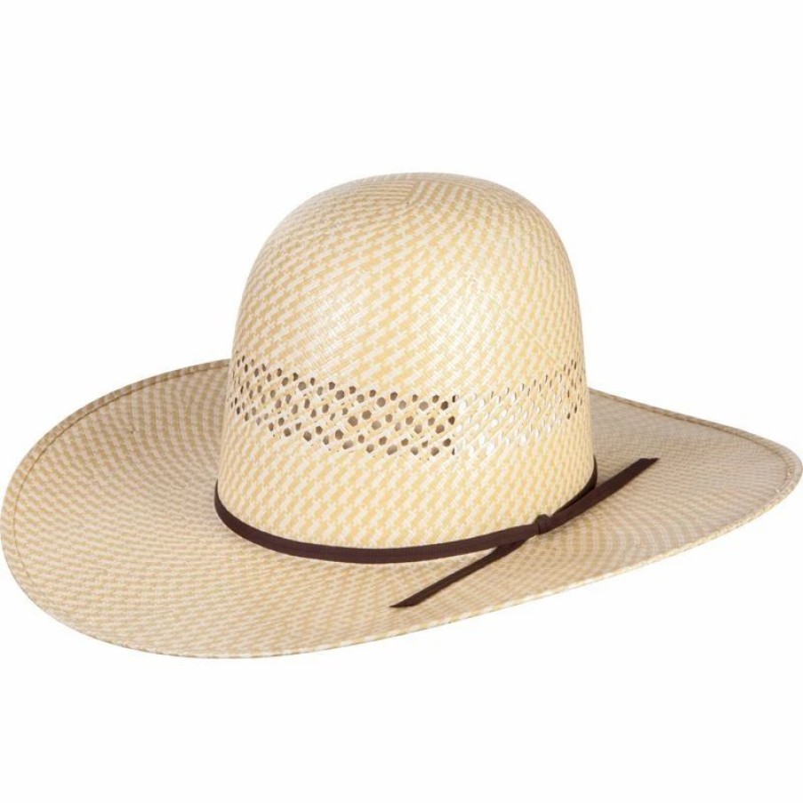 Hats * | Rodeo King 2-Tone Herringone Open Crown Rodeo King Straw Hat