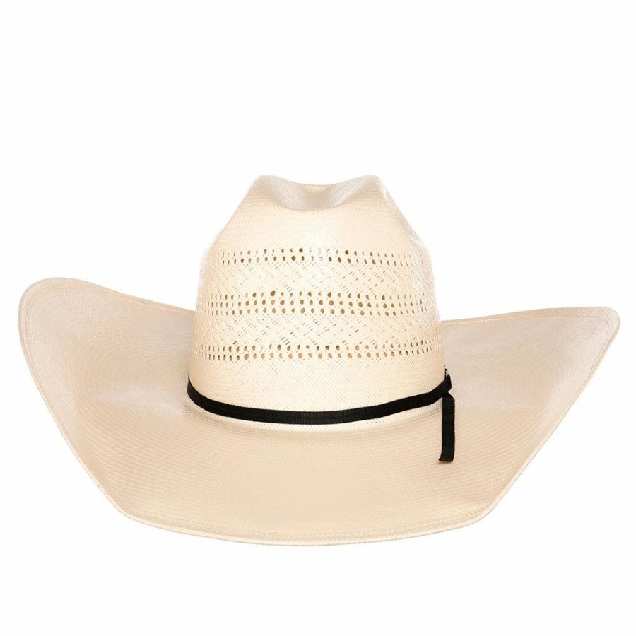 Hats * | American Hats Triple Fancy Vented Ivory 5In. Brim Straw Hat