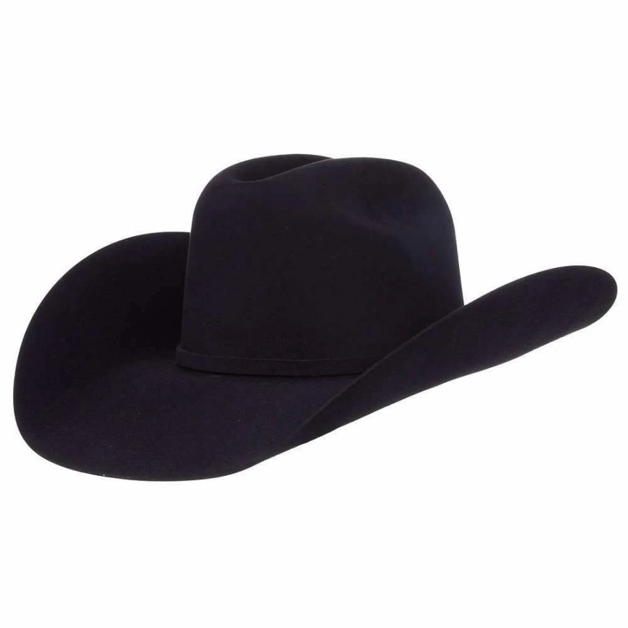 Hats * | American Hats Ahc 40X Rancher Crease Black Self Band 4 1/2In. Brim Felt Cowboy Hat