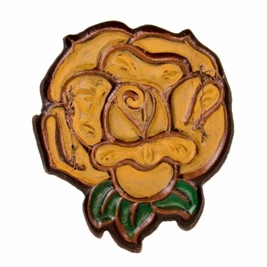 Hats * | Double J Saddlery Double J Yellow Rose Hat Brooch