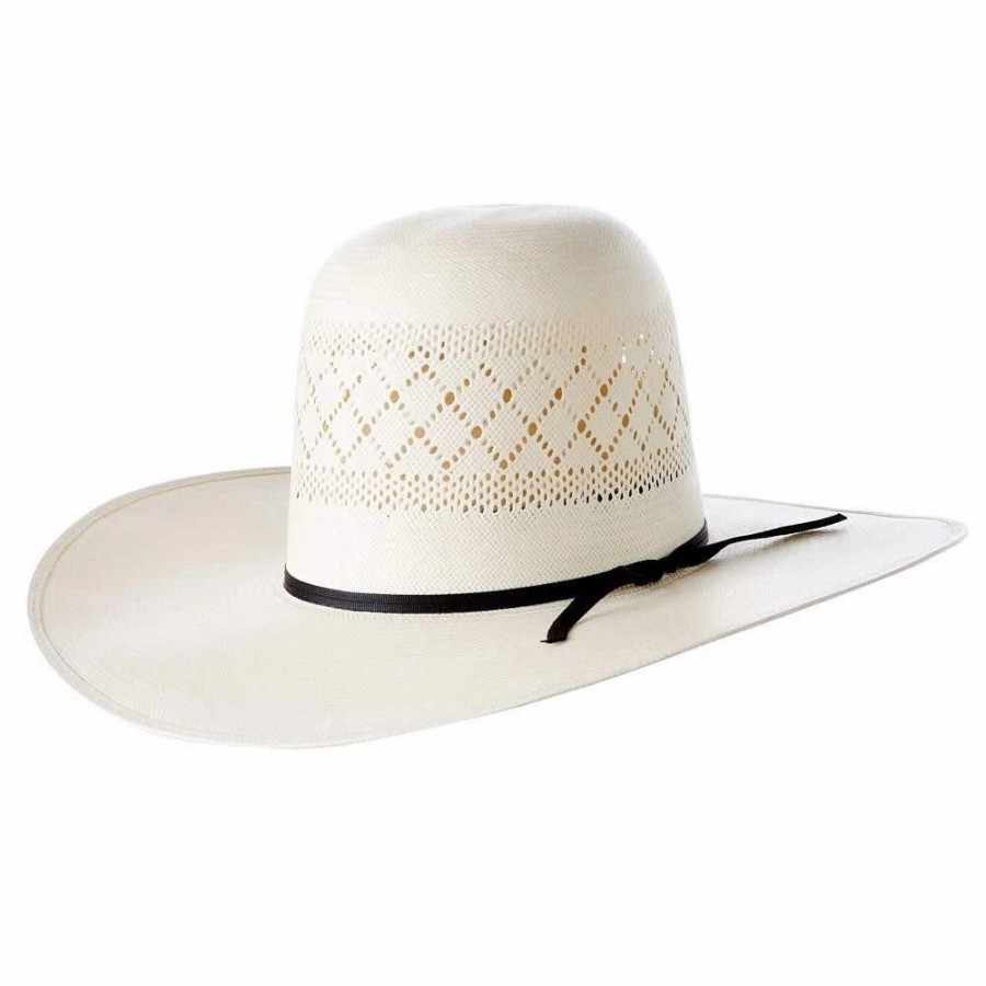 Hats * | Rodeo King Ivory Double Diamond Open Crown 4 1/2In. Brim Straw Cowboy Hat