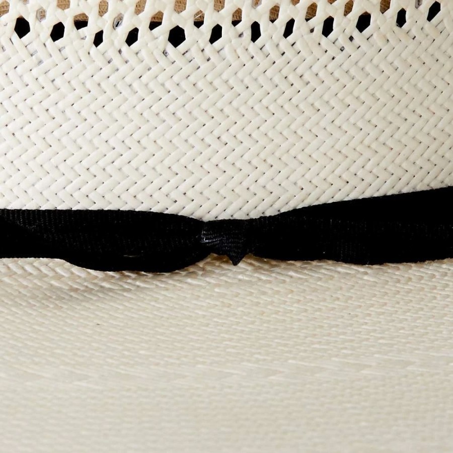 Hats * | Rodeo King Ivory Double Diamond Open Crown 4 1/2In. Brim Straw Cowboy Hat