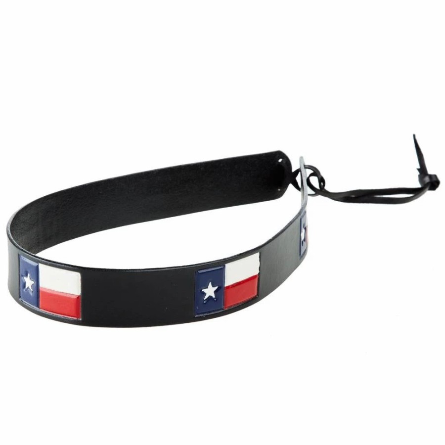 Hats * | Austin Accent, Inc. Austin Accent Inc. Leather Texas Flag Hat Band