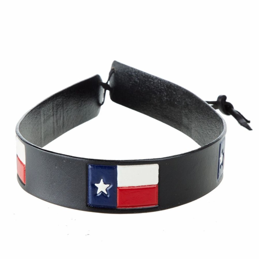 Hats * | Austin Accent, Inc. Austin Accent Inc. Leather Texas Flag Hat Band