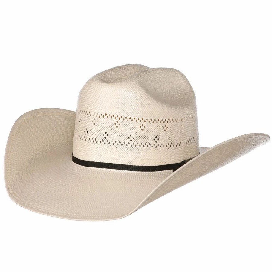 Hats * | American Hats American Hat Co Fancy Vent Ivory Rancher Crease Straw Cowboy Hat