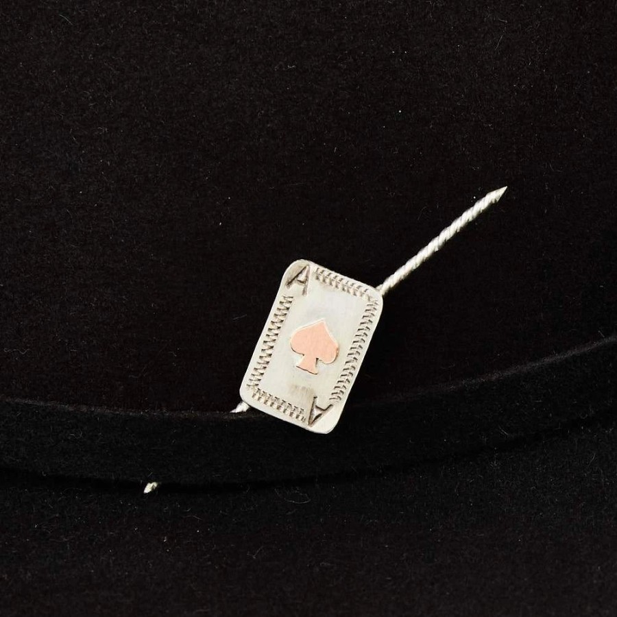 Hats * | T5 Silver Ace Playing Card Double Ended Toothpick And Hat Accessory