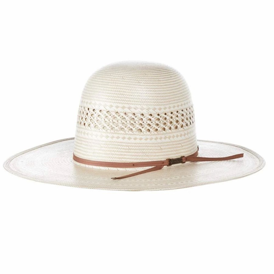 Hats * | American Hats Ahc 7700 Fancy Vent With Two Tone Ivory And Tan 4 1/4In. Brim Round Oval Open Crown Cowboy Hat