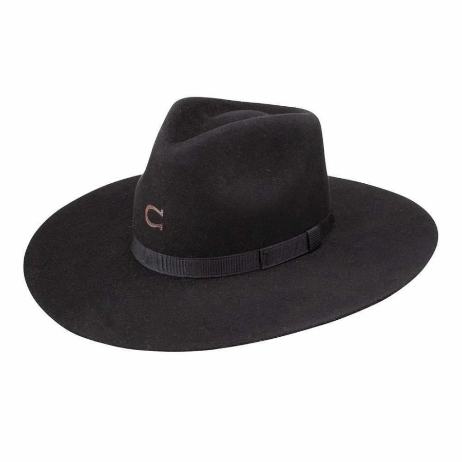 Hats * | Charlie 1 Horse Youth Highway Jr Black 3 1/2In. Brim Fashion Hat