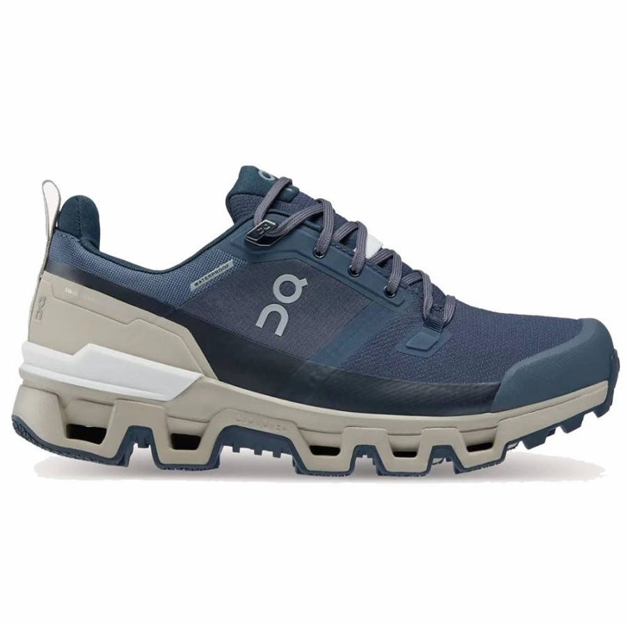 Footwear * | On Running Cloudwander Waterproof Navy-Desert