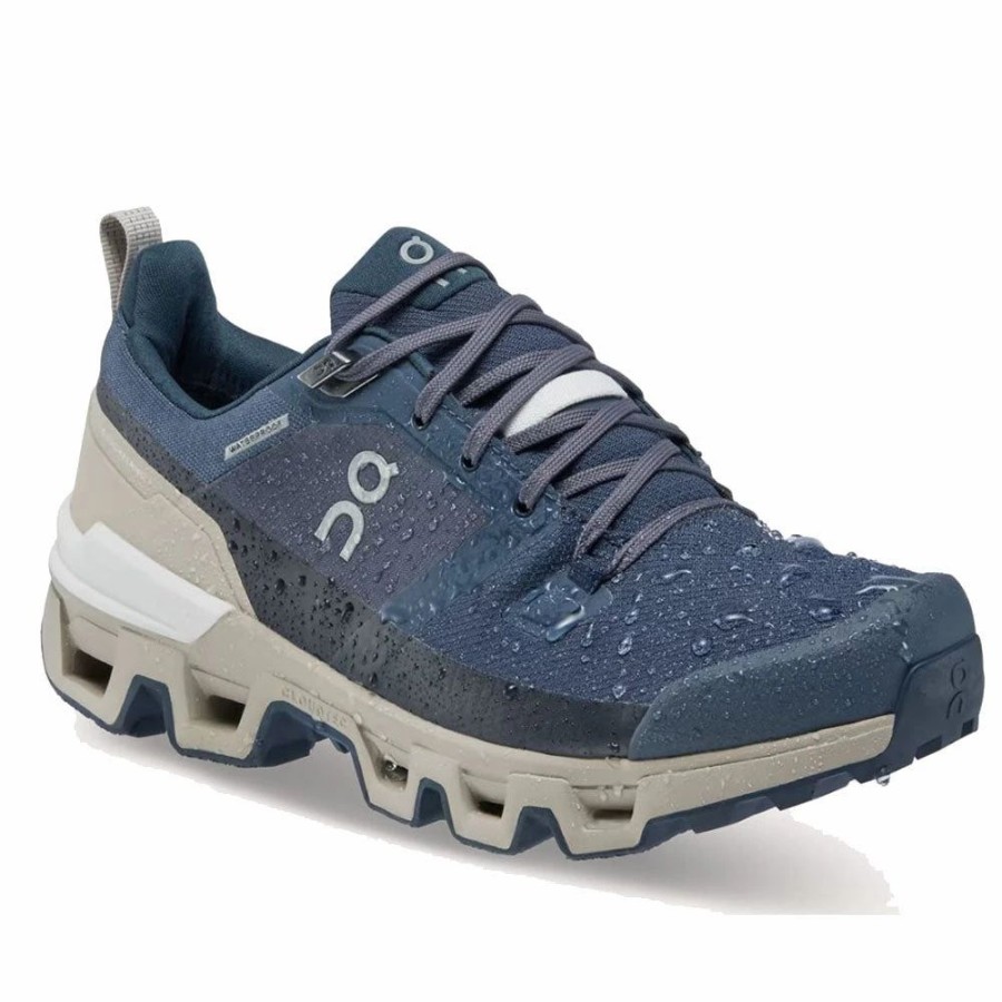 Footwear * | On Running Cloudwander Waterproof Navy-Desert