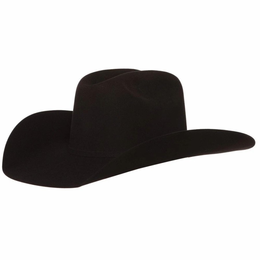 Hats * | Jw Brooks Custom Hats 100X Black 4 1/4` Brim Felt Hat