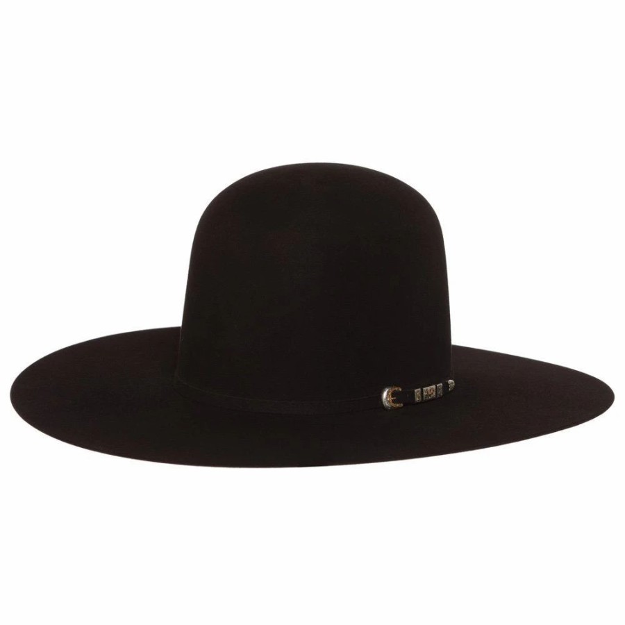 Hats * | Jw Brooks Custom Hats 100X Black 4 1/4` Brim Felt Hat