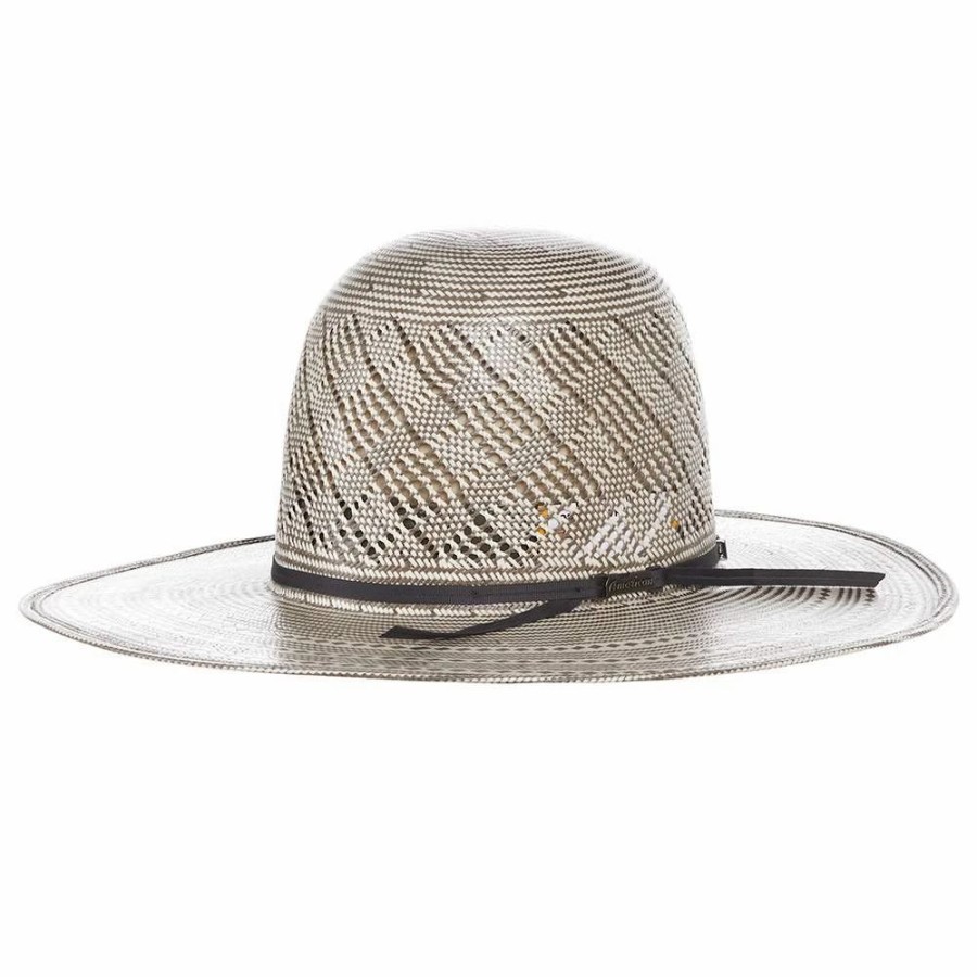 Hats * | American Hats Ahc 5100 Fancy Vent Two Tone Grey/Ivory 4 1/4In. Brim Round Oval Open Crown Cowboy Hat