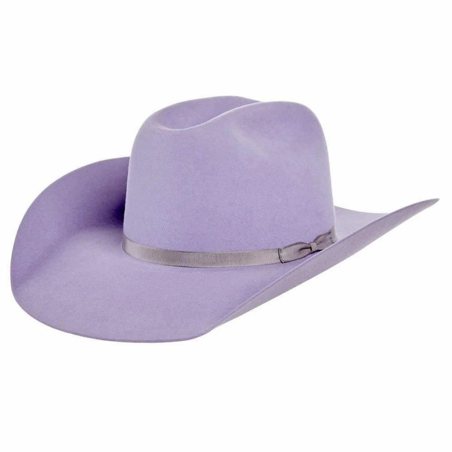 Hats * | Rodeo King 7X Lilac Grey Ribbon Band 4In. Brim Felt Cowboy Hat