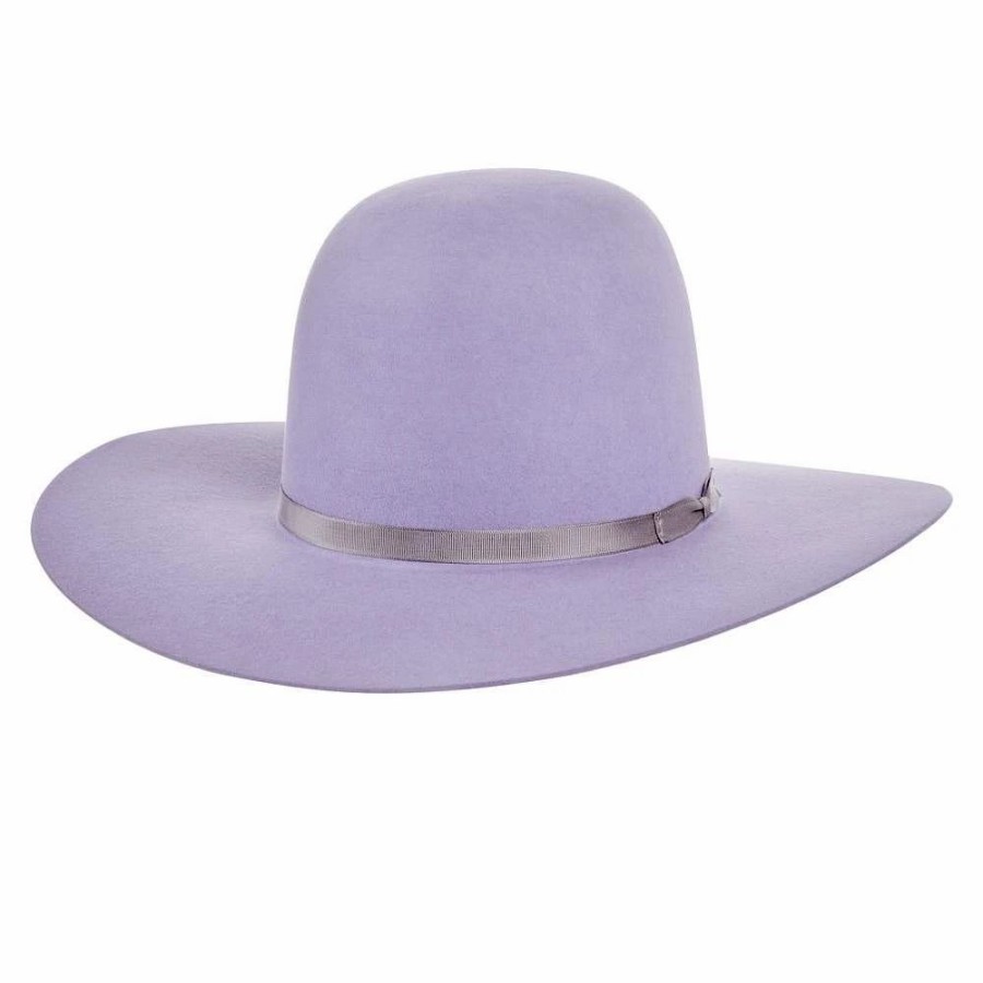 Hats * | Rodeo King 7X Lilac Grey Ribbon Band 4In. Brim Felt Cowboy Hat