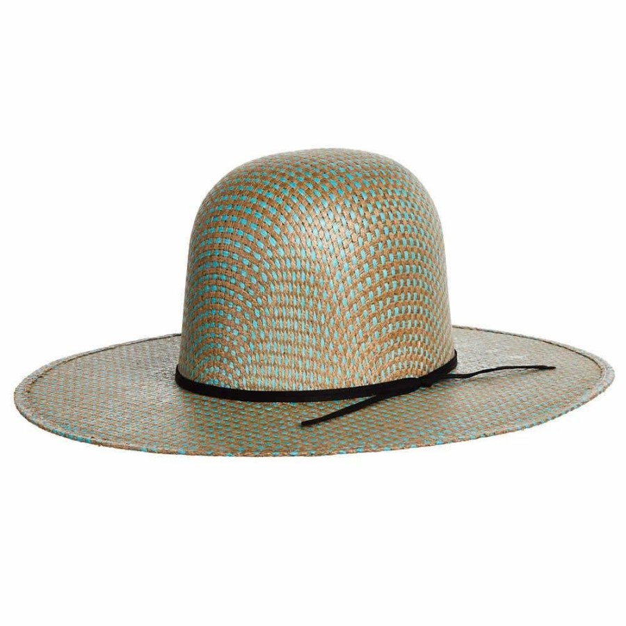 Hats * | Rodeo King Turquoise Jute Open Crown 4-1/2In. Brim Straw Cowboy Hat