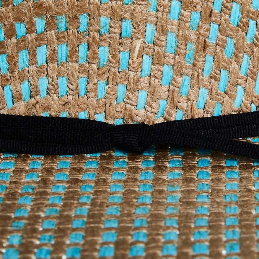 Hats * | Rodeo King Turquoise Jute Open Crown 4-1/2In. Brim Straw Cowboy Hat