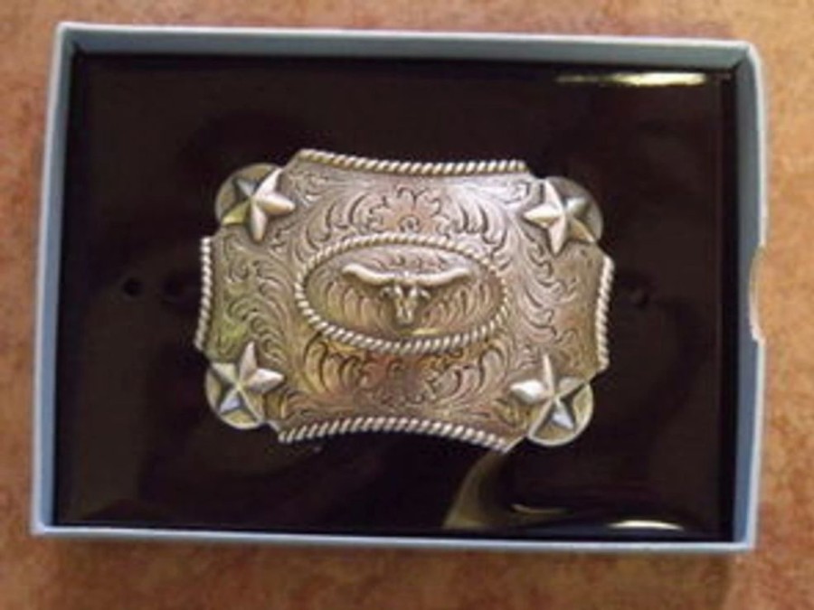 Youth * | Nocona Kid'S Longhorn Western Belt Buckle