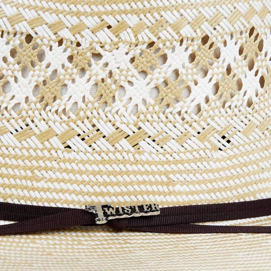 Hats * | Mf Western Products M&F Twister 20X Shantung Two Tone 4In. Brim Straw Hat