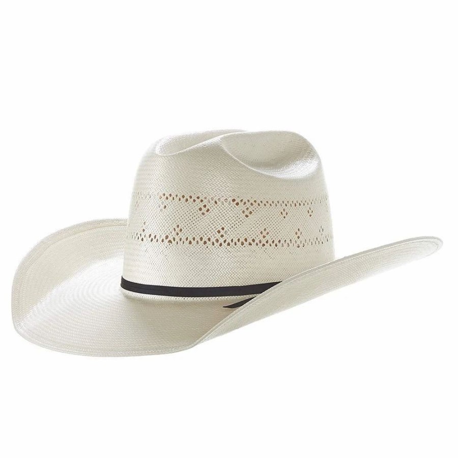 Hats * | American Hats Solid Weave Fancy Vent 4In. Brim Straw Cowboy Hat