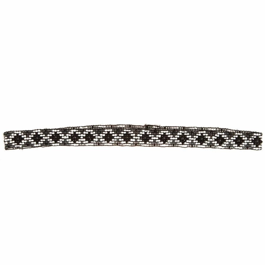 Hats * | Austin Accent, Inc. Austin Accent Inc. 5/8In. Beaded Stretch Diamond Black/White Hat Band